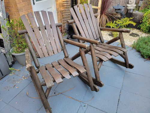 Wooden garden rocking chairs - wooden,