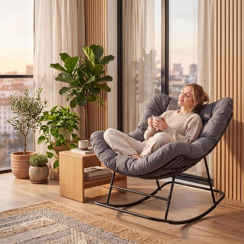 Garden rocking chair rattan - rocking,
