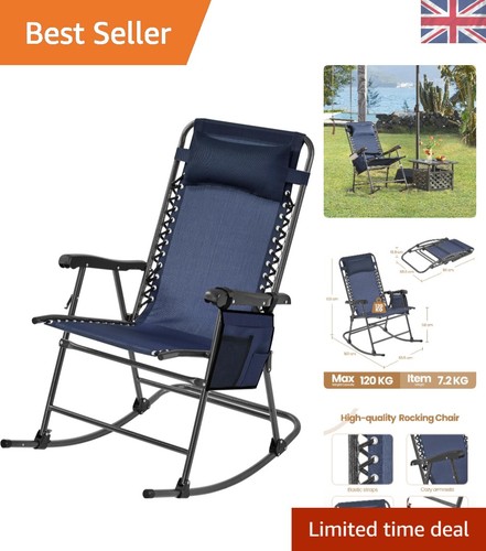 Rocking garden chair - navy, blue