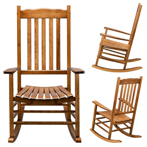 Wood rocking chair - chair, porch